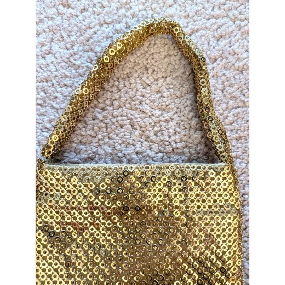 NWOT‎ Jessica McClintock Gold Metal Mesh Square Mini Evening Bag Handle Purse